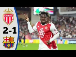 barcelona vs monaco 2-1 epic defeat ucl 2024/25