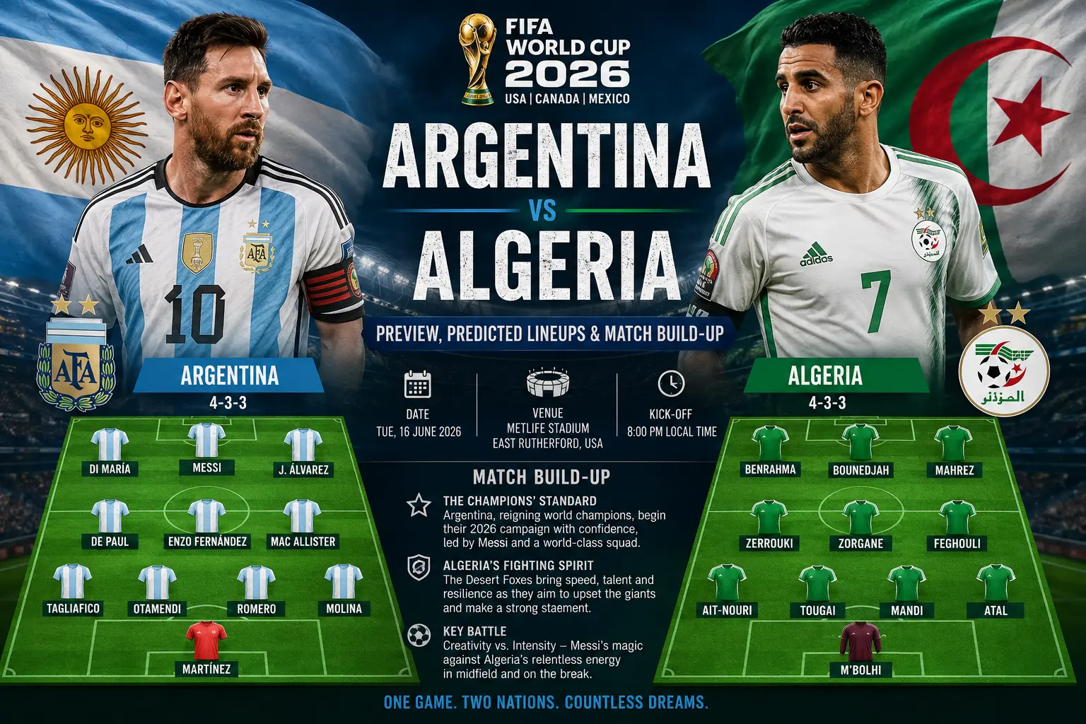 Argentina vs Algeria World Cup 2026