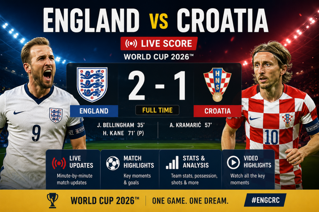 England vs Croatia Live Score
