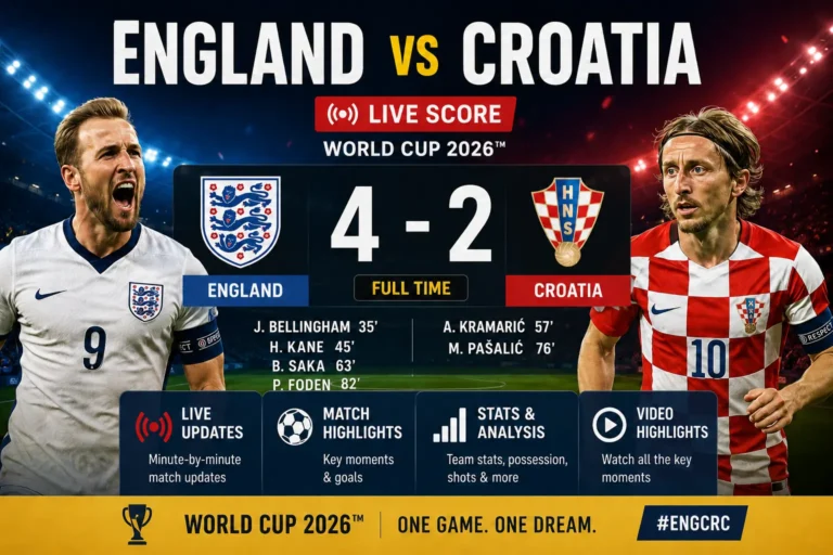 England vs Croatia Live Score