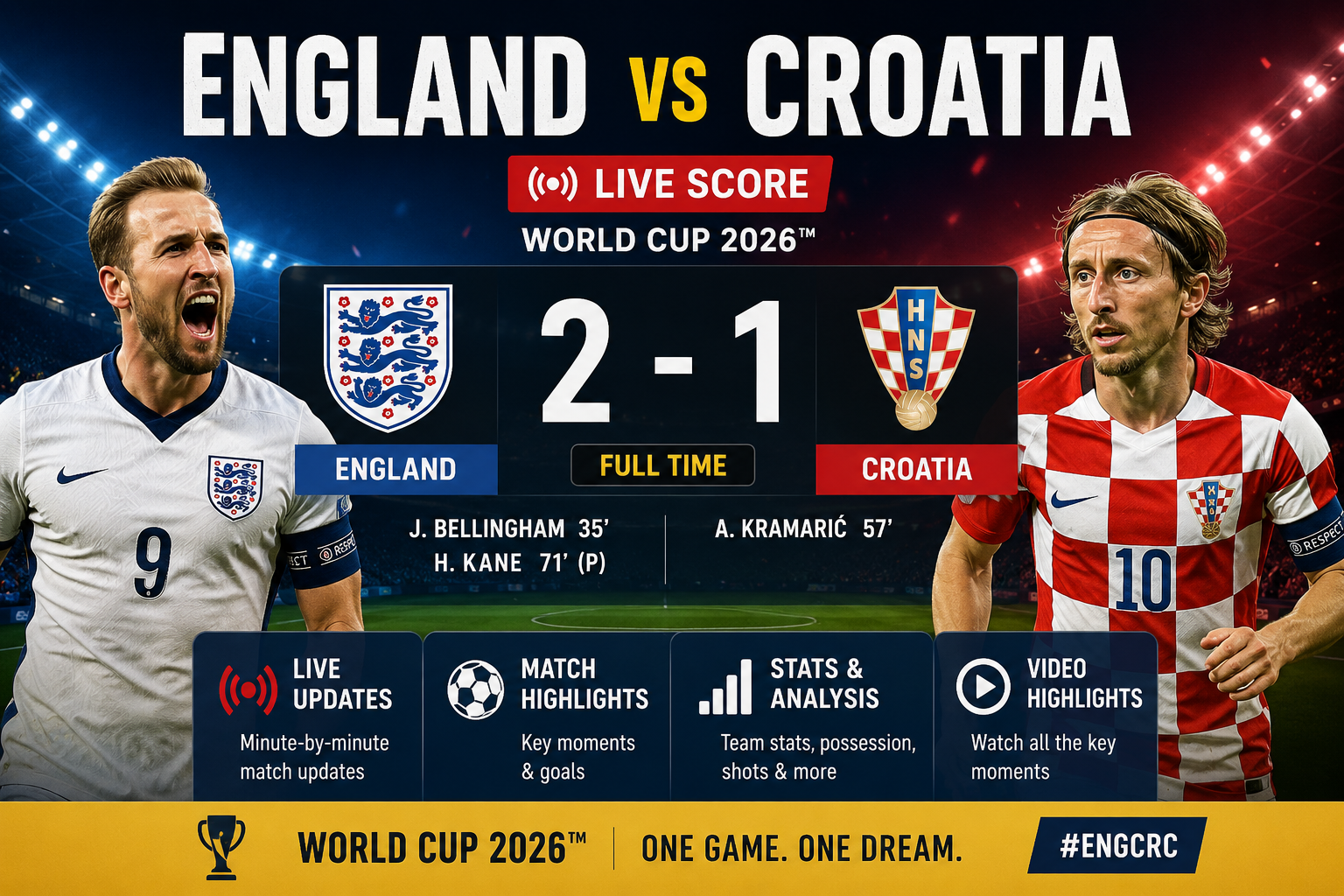 England vs Croatia Live Score
